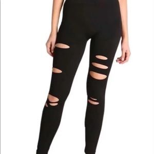 Distressed Black Leggings